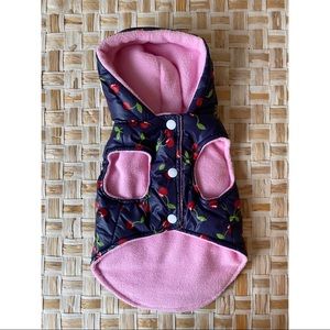 Hip Doggie Cherry Print Dog Coat Jacket